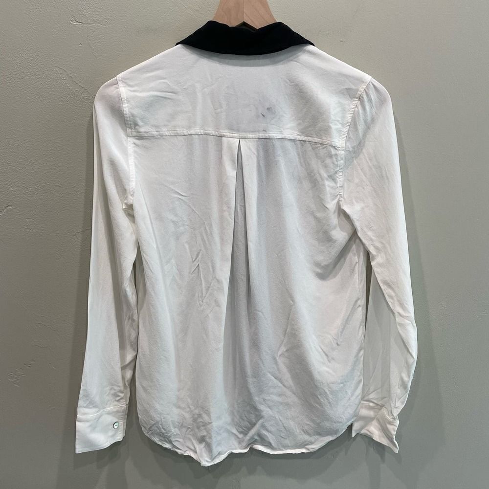 L'AGENCE White Semi-Sheer Button Down Blouse - Picture 2 of 16